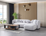 Liva Gray Boucle RAF 110" Sectional [ETA: 3/15] - Lara FurnitureSectional