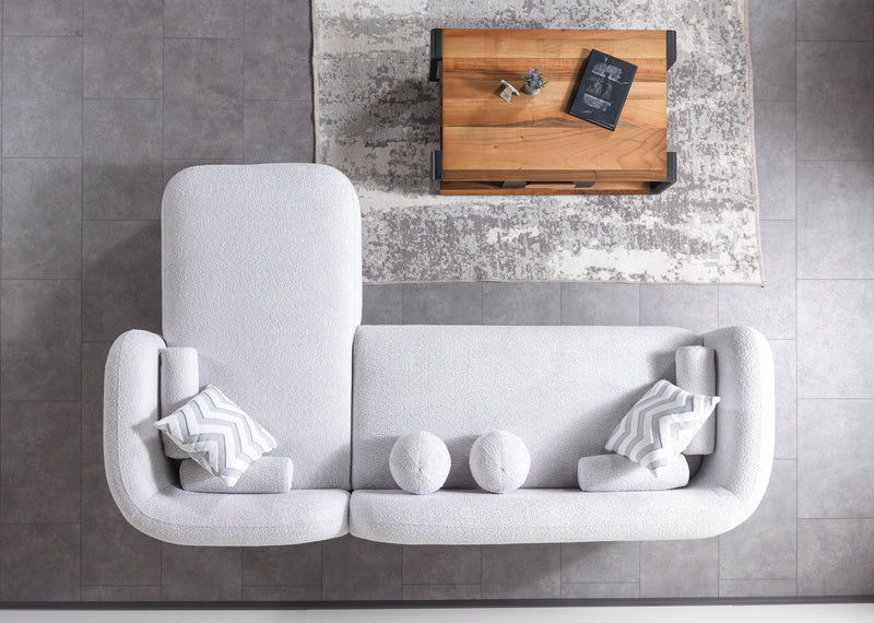 Liva Gray Boucle RAF 110" Sectional [ETA: 3/15] - Lara FurnitureSectional