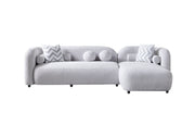 Liva Gray Boucle RAF 110" Sectional [ETA: 3/15] - Lara FurnitureSectional