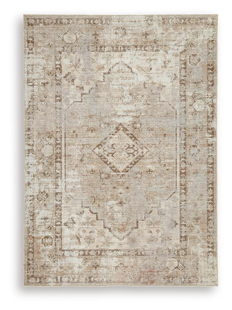 Livdon Brown/Beige/Gray Washable Medium Rug - R407912