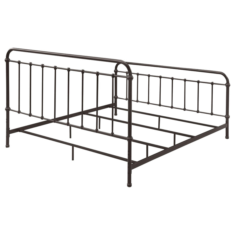 Livingston Metal Eastern King Open Frame Bed Dark Bronze - 300399KE