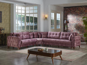 Lizbon 118" Wide Square Arm Convertible Sectional - Sectional