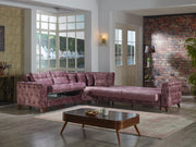 Lizbon 118" Wide Square Arm Convertible Sectional - Sectional