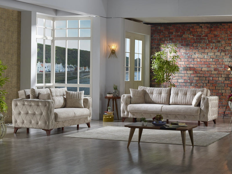 Lizbon 68" Wide Square Arm Convertible Loveseat - Loveseat