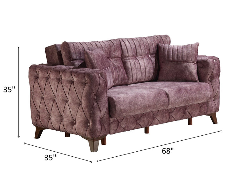 Lizbon 68" Wide Square Arm Convertible Loveseat - Loveseat