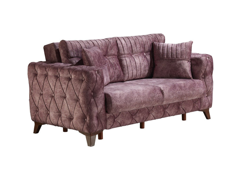 Lizbon 68" Wide Square Arm Convertible Loveseat - Loveseat
