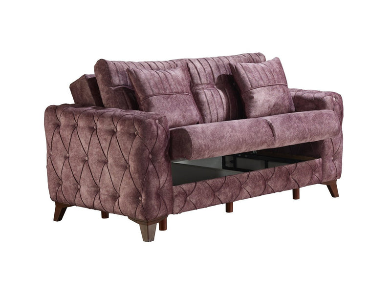 Lizbon 68" Wide Square Arm Convertible Loveseat - Loveseat
