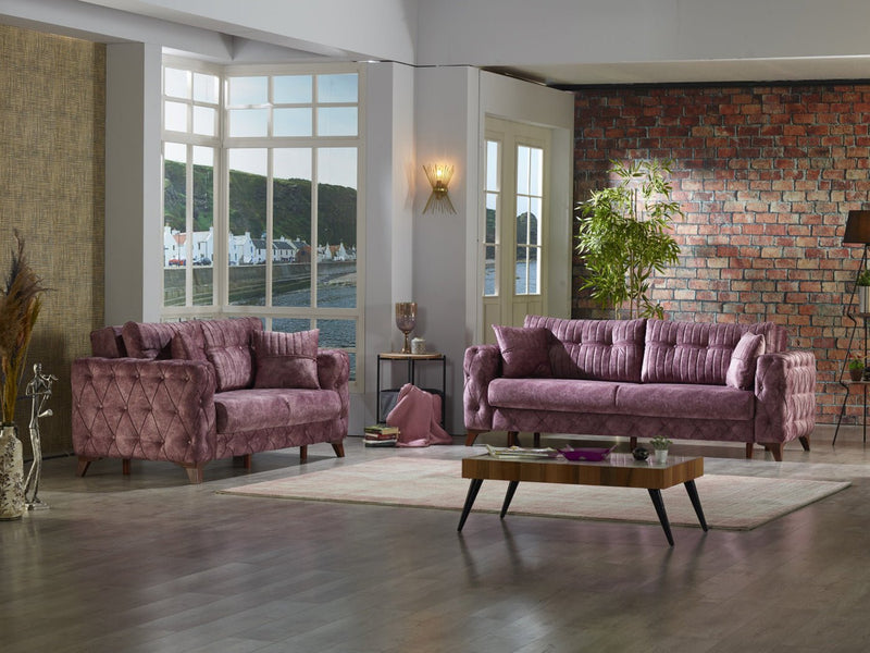 Lizbon 68" Wide Square Arm Convertible Loveseat - Loveseat
