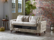 Lizbon 68" Wide Square Arm Convertible Loveseat - Loveseat