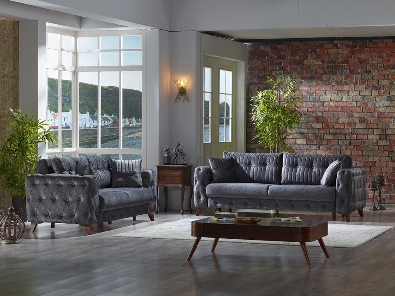 Lizbon 90" Wide Square Arm Convertible Sofa - Sofas