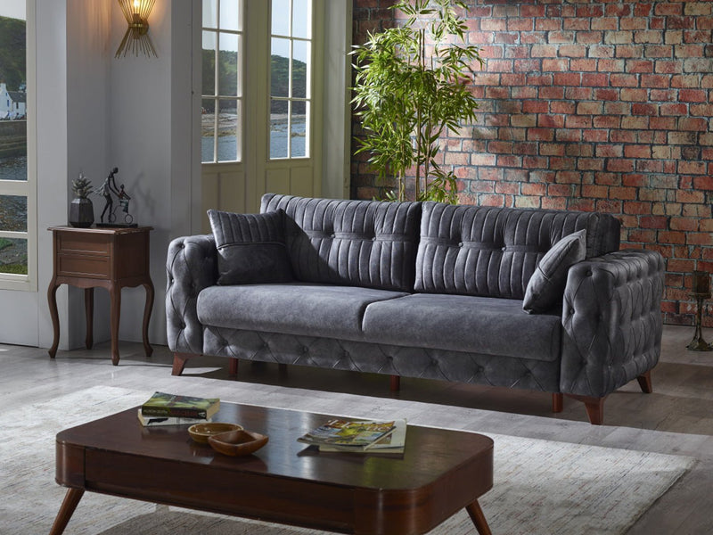 Lizbon 90" Wide Square Arm Convertible Sofa - Sofas