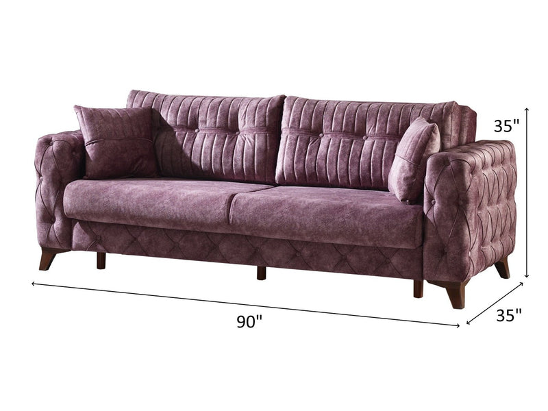 Lizbon 90" Wide Square Arm Convertible Sofa - Sofas