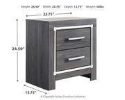 Lodanna Full Panel Bed with 2 Storage Drawers with Mirrored Dresser and 2 Nightstands in Gray - PKG003614