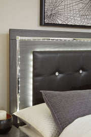 Lodanna Full Upholstered Panel Headboard Bed with Dresser in Gray from Ashley - Lara Furniture