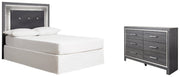 Lodanna Full Upholstered Panel Headboard Bed with Dresser in Gray from Ashley - Lara Furniture