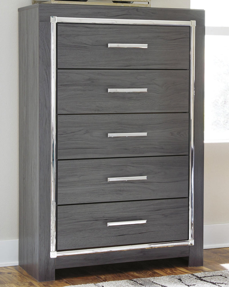 Lodanna Gray Full Panel Bed, Dresser and Chest - B214B52