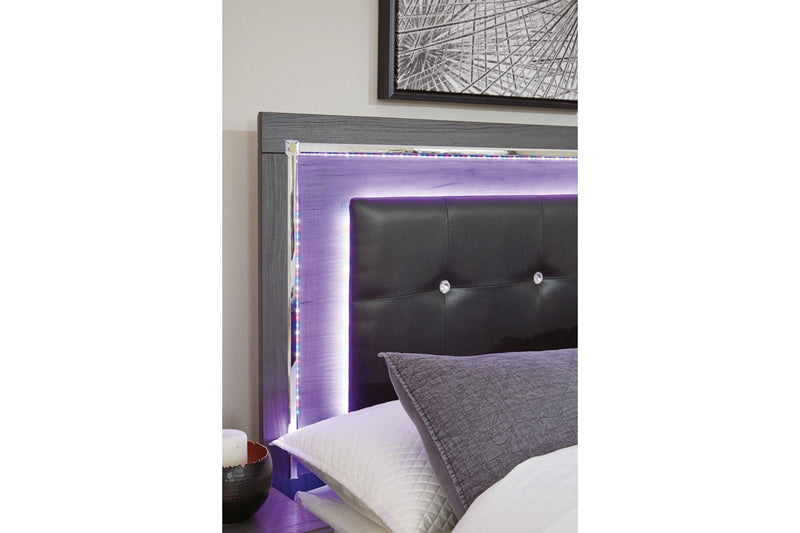 Lodanna Gray Full Panel Bed with 2 Storage Drawers - Lara FurnitureFull Bed