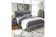 Lodanna Gray King Panel Bed with 2 Storage Drawers - Gate FurnitureKing Bed