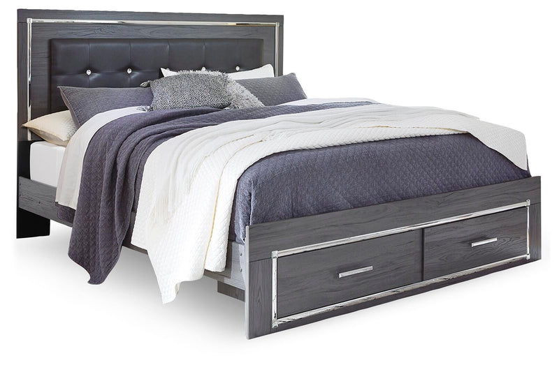Lodanna Gray King Storage Bed, 2 Dressers, Cheat and Nightstand - B214B50