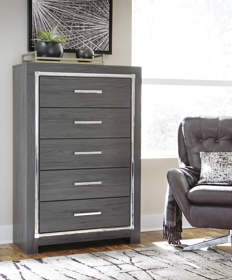 Lodanna Gray King Storage Bed, Dresser and Chest - B214B57