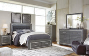 Lodanna Gray LED Footboard Storage Bedroom Set - Lara FurnitureBedroom Set