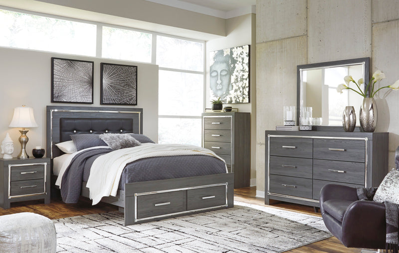 Lodanna Gray LED Footboard Storage Bedroom Set - Lara FurnitureBedroom Set
