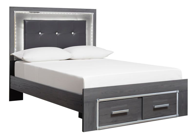 Lodanna Gray LED Footboard Storage Youth Bedroom Set - Lara FurnitureYouth Bedroom Set