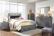 Lodanna Gray LED Footboard Storage Youth Bedroom Set - Lara FurnitureYouth Bedroom Set