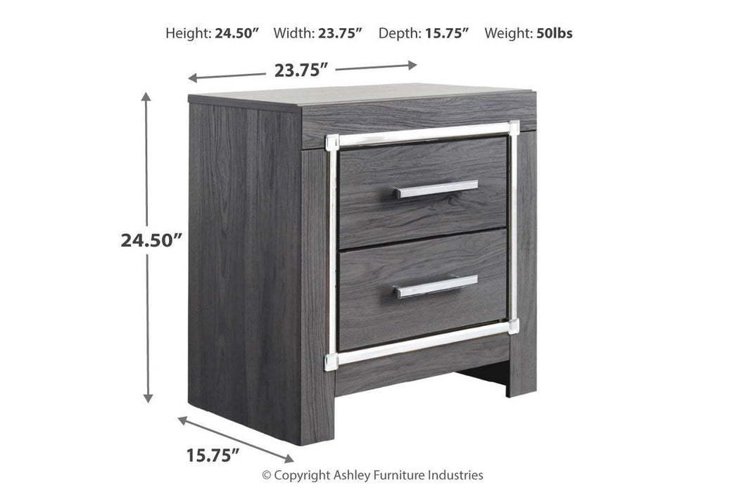 Lodanna Gray Nightstand - Gate FurnitureNightstand