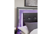 Lodanna Gray Queen Panel Bed with 2 Storage Drawers - Lara FurnitureQueen Bed