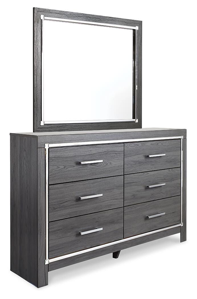 Lodanna Gray Queen Storage Bed, Dresser, Mirror and 2 Nightstands - B214B40
