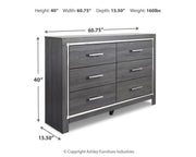 Lodanna King Panel Bed with 2 Storage Drawers with Dresser in Gray - PKG003588