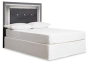 Lodanna Queen/Full Upholstered Panel Headboard Bed with Mirrored Dresser and 2 Nightstands in Gray - PKG003487