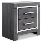 Lodanna Queen/Full Upholstered Panel Headboard Bed with Mirrored Dresser and 2 Nightstands in Gray - PKG003487