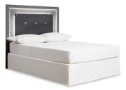 Lodanna Queen/Full Upholstered Panel Headboard Bed with Mirrored Dresser, Chest and 2 Nightstands in Gray - PKG003490