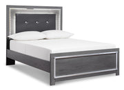 Lodanna Queen Panel Bed with Mirrored Dresser and Chest in Gray - PKG003597