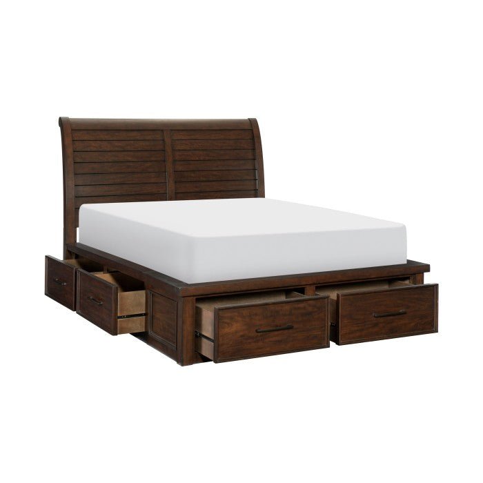 Logandale Brown Sleigh Storage Platform Bedroom Set - Lara FurnitureBedroom Set