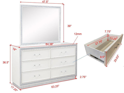 Lolo 5 PC (Queen Bed, Dresser, Mirror, Nightstand, Chest) - B467-Queen-5PC