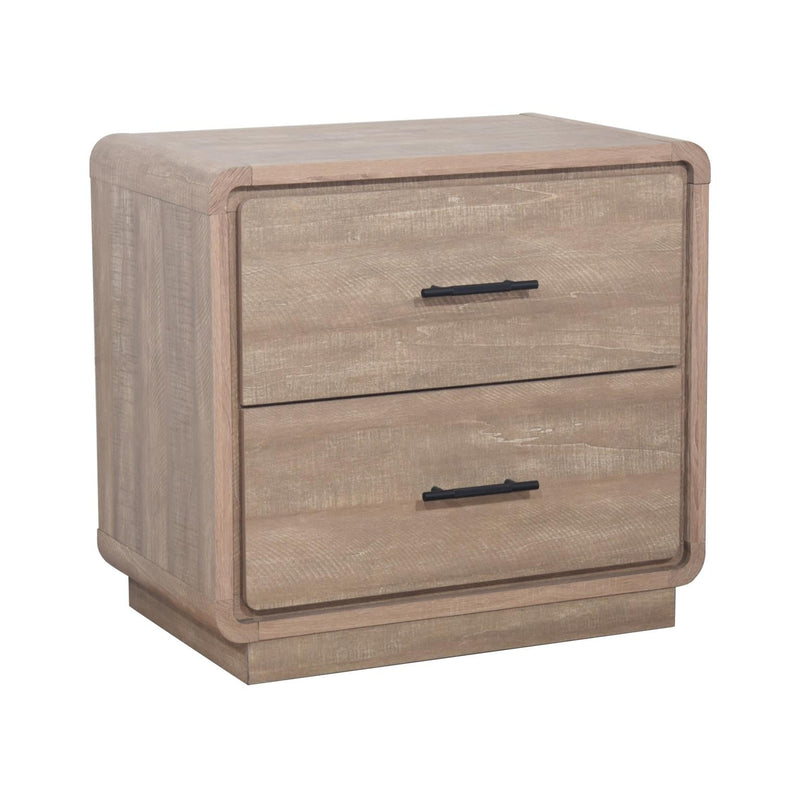 Loma - 2 Drawers Oak Nightstand - B313-N