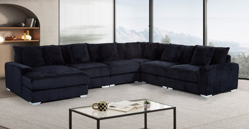 London Black 6-pc Sectional Laf Chaise - LNDN-BK-6-PC-SC-LF-C