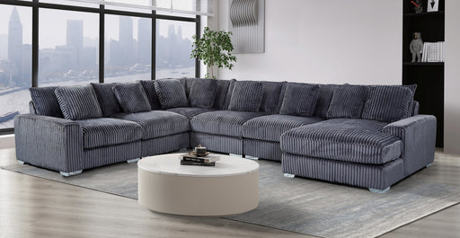 London Gray 6-pc Sectional Raf Chaise - LNDN-GY-6-PC-SC-RF-C