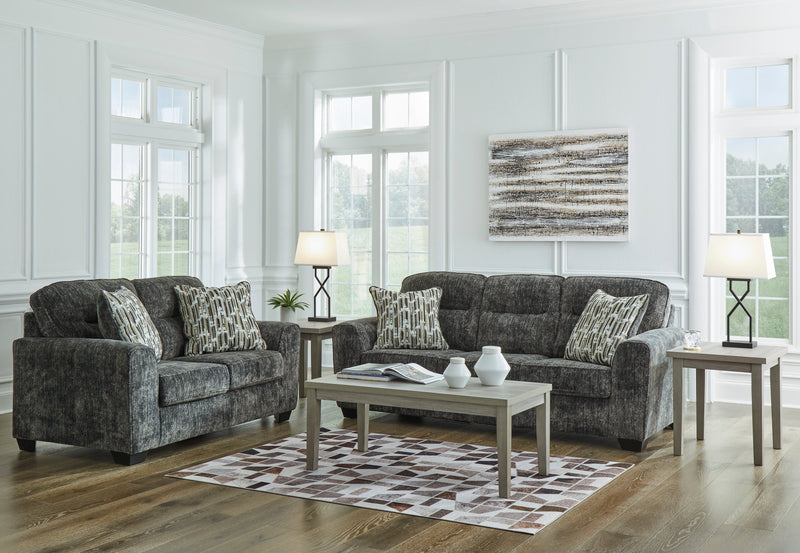 Lonoke Gunmetal Living Room Set - Lara FurnitureLiving Room Set