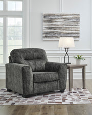 Lonoke Gunmetal Living Room Set - Lara FurnitureLiving Room Set