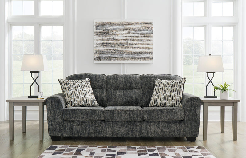 Lonoke Gunmetal Living Room Set - Lara FurnitureLiving Room Set
