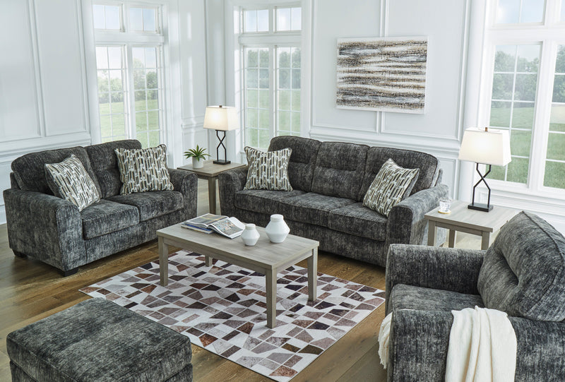 Lonoke Gunmetal Living Room Set - Lara FurnitureLiving Room Set
