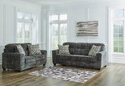 Lonoke Gunmetal Living Room Set - Lara FurnitureLiving Room Set