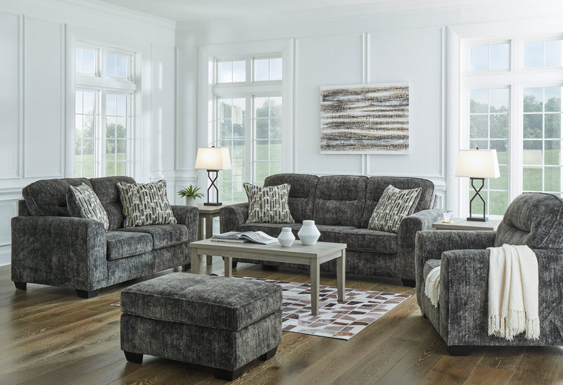 Lonoke Gunmetal Living Room Set - Lara FurnitureLiving Room Set