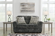 Lonoke Gunmetal Loveseat, Oversized Chair and Ottoman - 50504U10