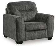 Lonoke Gunmetal Loveseat, Oversized Chair and Ottoman - 50504U10