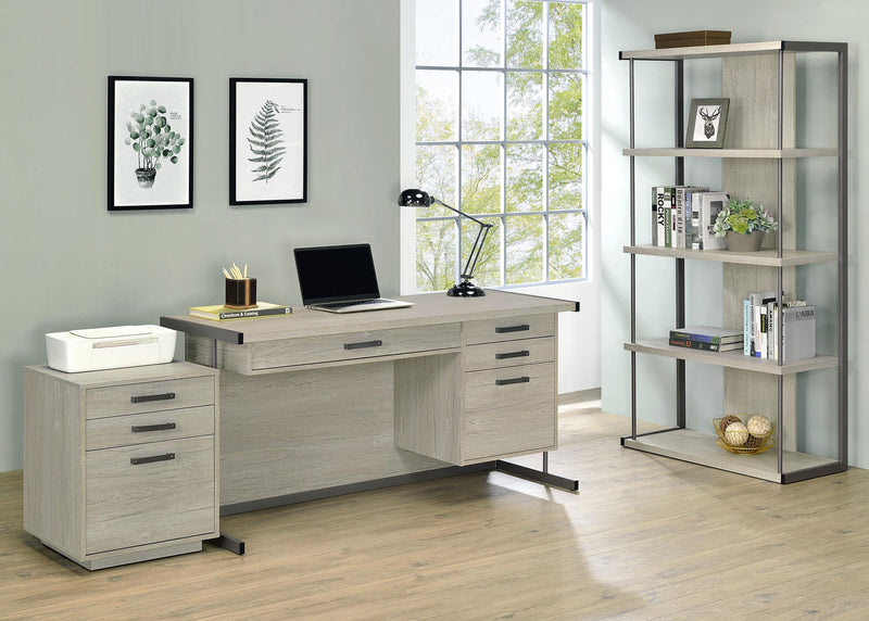 Loomis 3-drawer Home Office File Cabinet Whitewashed Grey - 805882